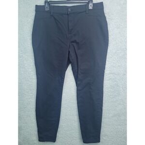 GAP Women's Pants Size 14 Stretch Skinny Black Mid-Rise Ankle Trousers Casual Wo